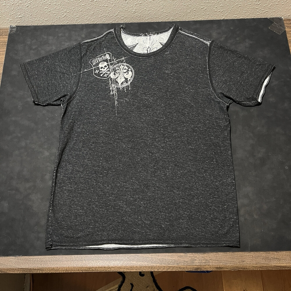 Affliction Shirt Signature Series Vintage USA Band Reversible Angel Wings Y2K
